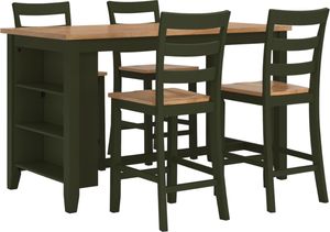 Signature Design by Ashley® Gesthaven 5-Piece Natural/Green Counter Height Dining Table Set