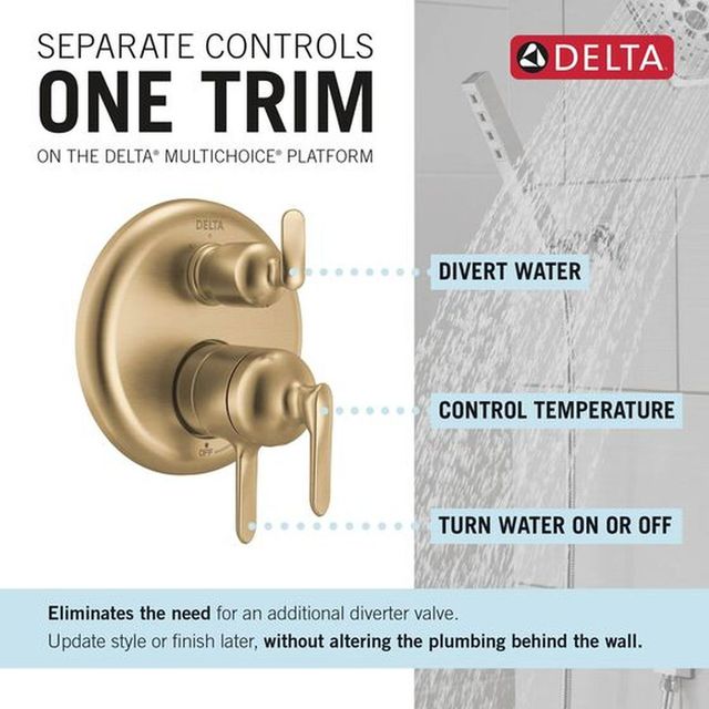 Delta Bonacci™ 17 Series Lumicoat® Champagne Bronze 3-Setting Integrated Diverter Trim-3