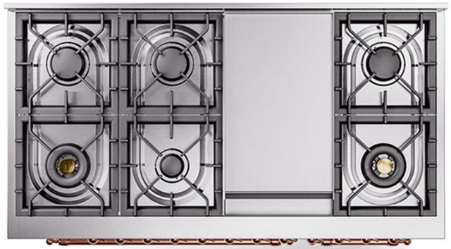 Ilve® Nostalgie II Series 48" White Pro Style Dual Fuel Range-2