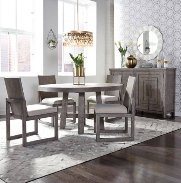 Liberty Furniture Modern Farmhouse 5-Piece Dakota/Dusty Charcoal Table Set-0
