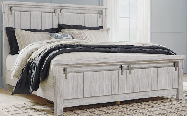Signature Design by Ashley® Brashland 2-Piece White King Panel Bed Set-3