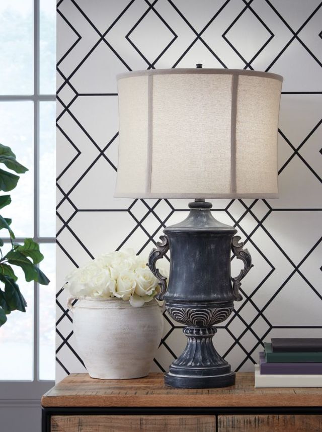 Signature Design by Ashley® Morvanford Antique Black Poly Table Lamp-2