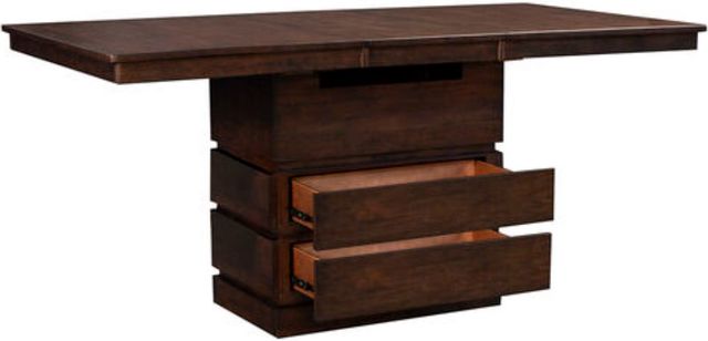 A-America® Chesney Falcon Brown Convertible Height Storage Dining Table-1