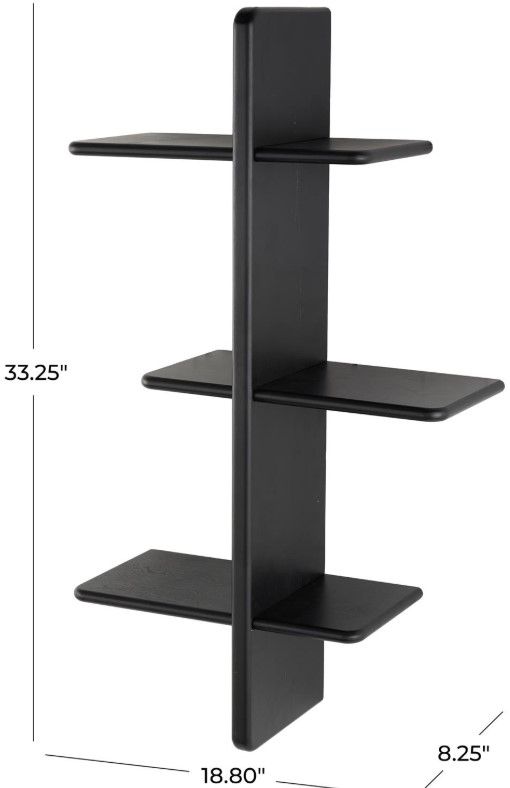 Deco Marche Black 6-Wall Shelf-2