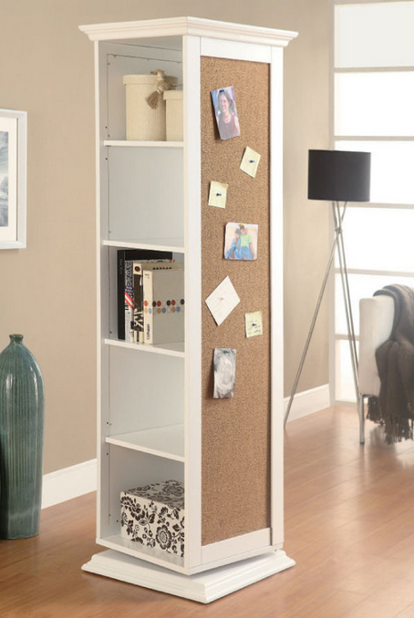 Coaster® Robinsons White Swivel Accent Cabinet with Cork Board-1