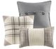 Olliix by Madison Park Ridge 7 Piece Neutral Queen Herringbone Comforter Set-1