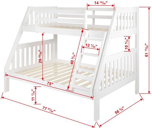 Donco Kids Austin Mission White Youth Twin/Full Mission Bunkbed-2