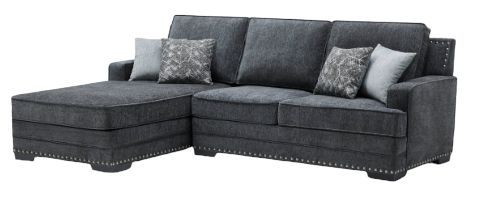 Milton Greens Stars 2-Piece Dark Gray Left Hand Facing Sectional and Chaise-0