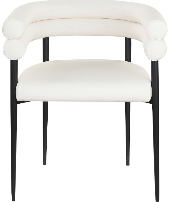 Meridian Furniture Lavina Cream/Black Leather Upholstered Dining Arm Chair-1