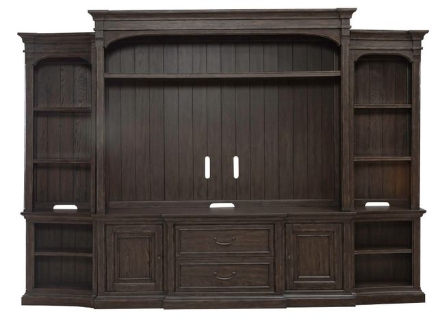 Liberty Furniture Paradise Valley Saddle Brown Entertainment Center with Piers-2