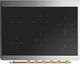 Ilve® Majestic III 36" Emerald Green Pro Style Induction Range with Triple Glass Door and Brass Trim-2