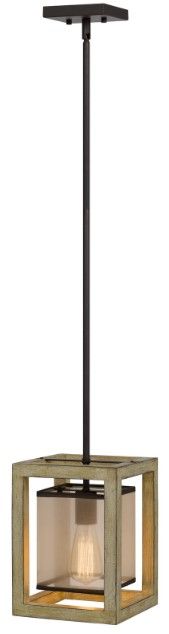 Cal® Lighting & Accessories Palencia Distressed Oak Pendant-2