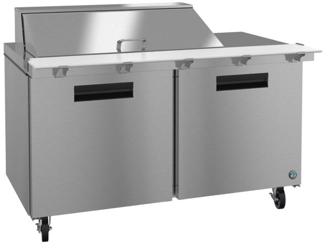 Hoshizaki 60" 17.55 Cu. Ft. Stainless Steel Two Section Mega Top Prep Table Refrigerator with Enamel Coated Evaporator Coil-1
