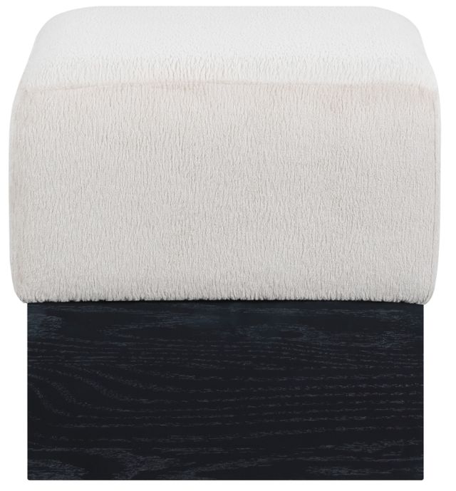 Meridian Furniture Havre Beige/Black Upholstered Ottoman-1