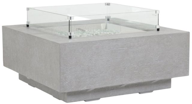 Sunset West Bazaar Gravelstone Glass Fiber Reinforced Concrete Square Outdoor Fire Table-0