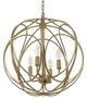 YHD Satin Brass 4-Light Chandelier-4