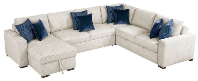 Homelegance® Isla 4-Piece Beige Sectional with Reversible Chaise, Pull-out Bed and Hidden Storage-0
