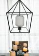 A & B Home Black Rectangle Iron and Glass Chandelier-5