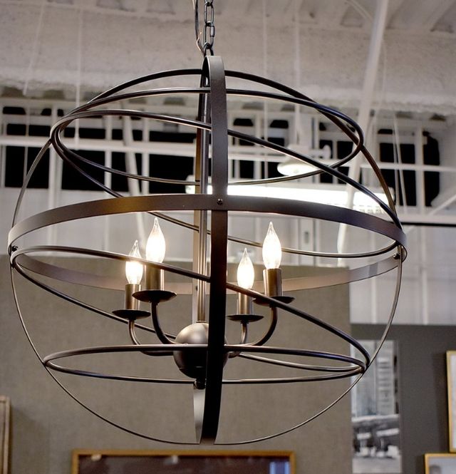 YHD Matte Black 4-Light Chandelier-1
