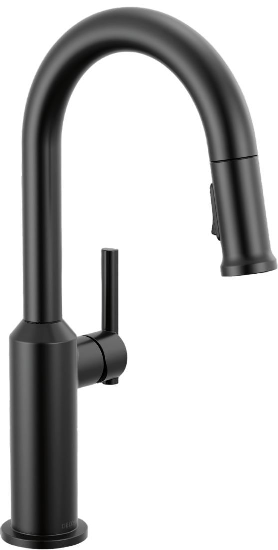 Delta Cordova™ Matte Black Single Handle Pull-Down Bar/Preparation Kitchen Faucet-0