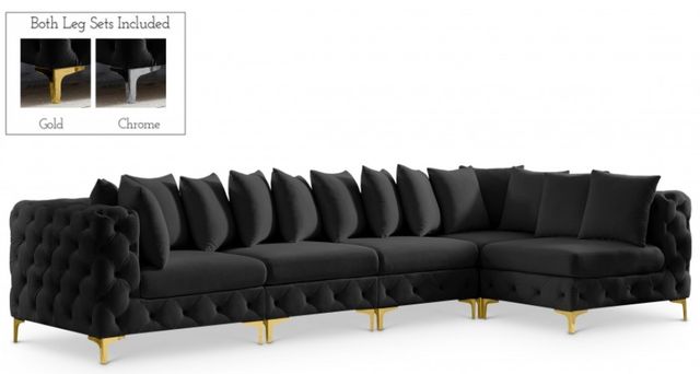 Meridian Furniture Tremblay 5-Piece Black Modular Sectional Set-1