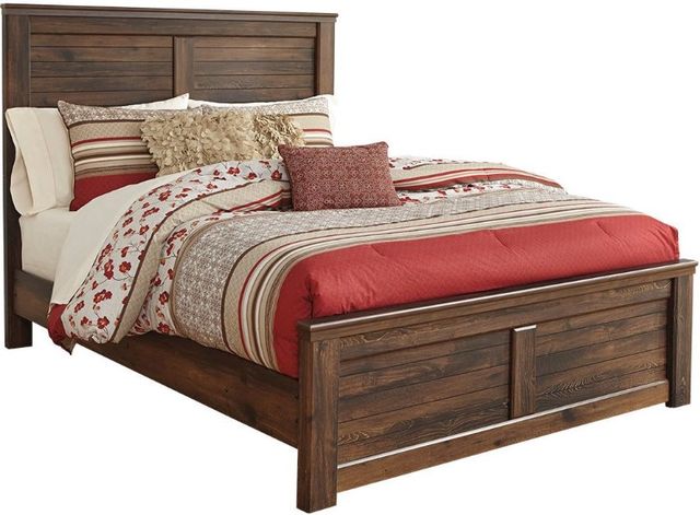 Signature Design by Ashley® Quinden 4-Piece Dark Brown King Panel Bed Set-1