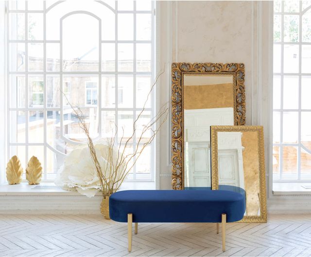 Mazin Furniture Cara Navy Accent Bench-2