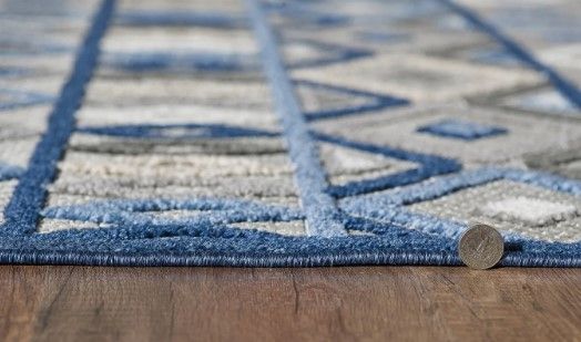 KAS Rugs Calla Blue/Gray Aztec 5'x7' Area Rug-2