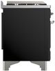 Ilve® Majestic III 40" Glossy Black Pro Style Dual Fuel Natural Gas Range with Triple Glass Door and Chrome Trim-3
