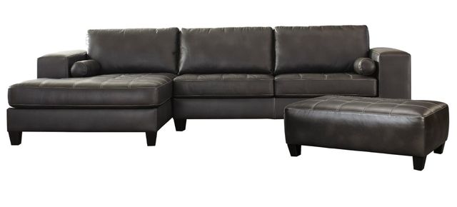 Signature Design by Ashley® Nokomis 2-Piece Charcoal Living Room Set-0