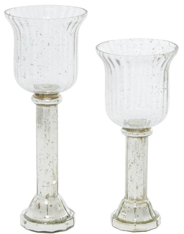 Deco Marche 2-Piece Silver Candle Lantern Set-1