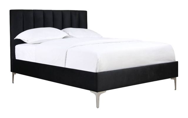 Mazin Furniture Melina Black Full Upholstered Platform Bed-1