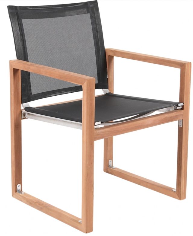Meridian Furniture Tulum Black Fabric Outdoor Dining Arm Chair-0