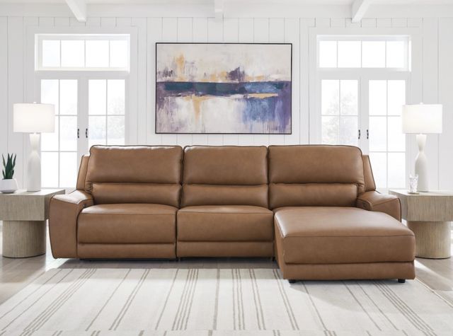 Signature Design by Ashley® Silverbrooke 3-Piece Caramel Right-Arm Facing Power Reclining Sectional and Chaise-2