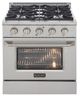 Kucht Professional KNG Series 30" Stainless Steel Pro Style Natural Gas Range with Silver Door-0