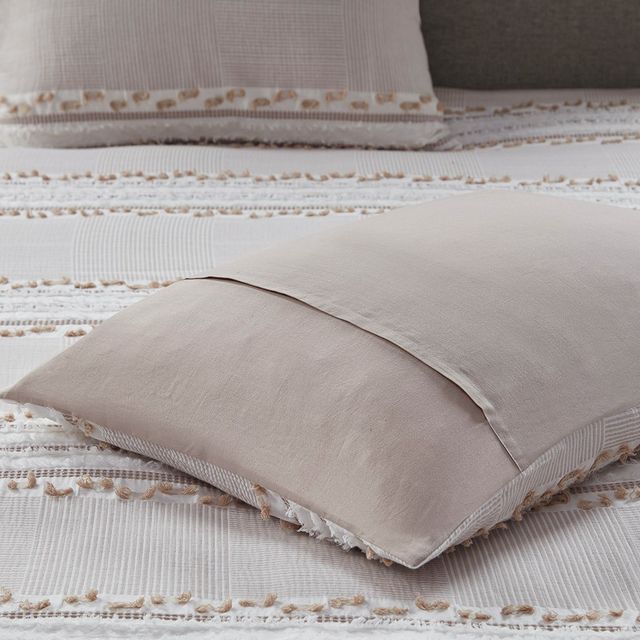 Olliix by INK+IVY Lennon Taupe Full/Queen Organic Cotton Jacquard Comforter Set-2