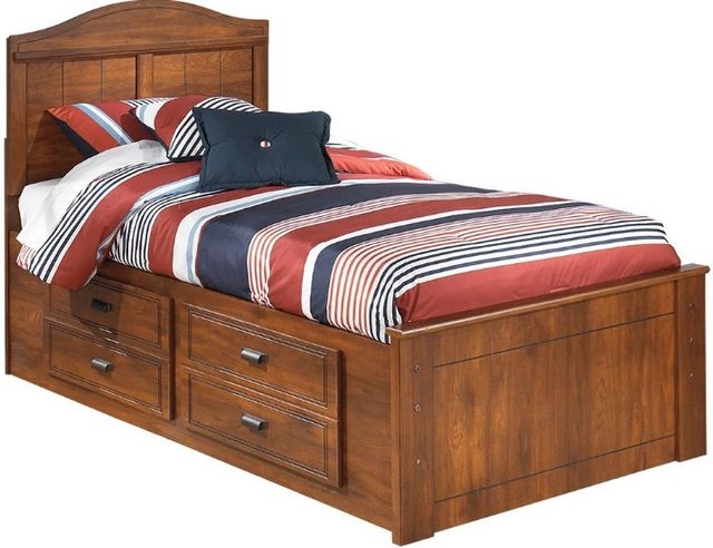 Signature Design by Ashley® Barchan 6-Piece Medium Brown Twin Panel Bed Set-1