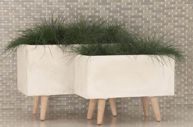 Deco Marche 2-Piece White Ceramic Planter Set-3