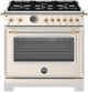 Bertazzoni Heritage Series 36" Fingerprint Resistant Avorio Pro Style Gas Range with Gold Accents-0
