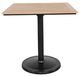 CabanaCoast® Customizable Skye Aluminum/Wooden 42" Outdoor Square Pedestal Bar Table-1