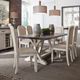 Liberty Furniture Willowrun Weathered Gray Trestle Table with Rustic White Base-2