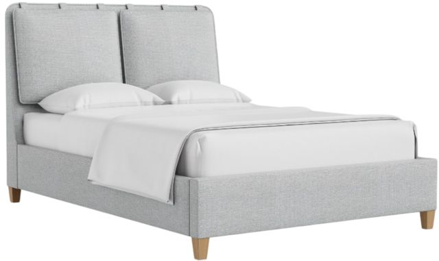 Vaughan-Bassett NordHaven Blue Mist/Clear Maple Queen Upholstered Panel Bed-0