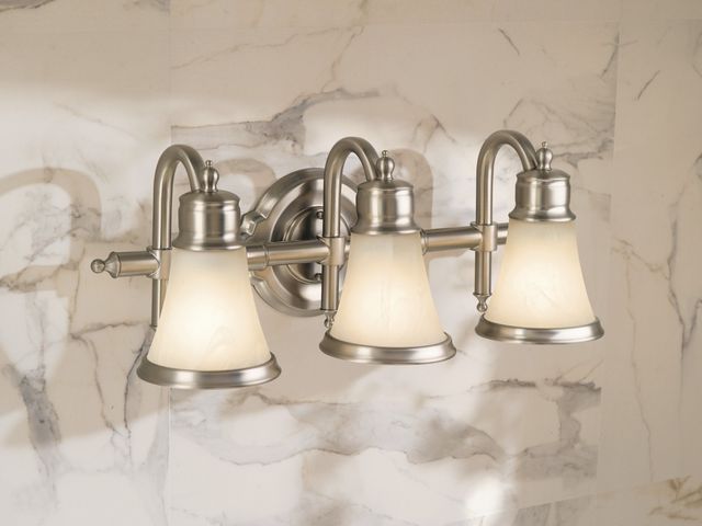 Moen® Waterhill® Brushed Nickel Three Globe Bath Light-1