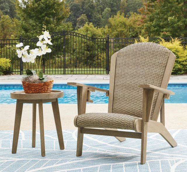 Signature Design by Ashley® Bradstreet Bay Beige Woven Outdoor Adirondack Chair-4