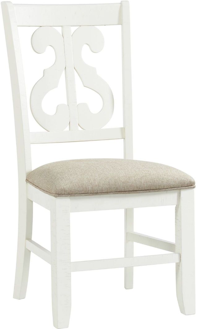 Elements International Stone White Dining Chair-0