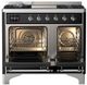 Ilve® Majestic III 40" Graphite Matte Pro Style Dual Fuel Natural Gas Range with Triple Glass Door and Chrome Trim-1
