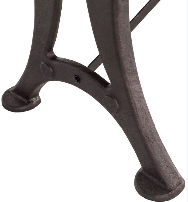 Home Trends & Design Organic Forge Antique Zinc/Raw Walnut Gathering Table-3
