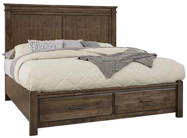 Artisan & Post by Vaughan-Bassett Cool Rustic Mink California King Storage Panel Mansion Bed-0