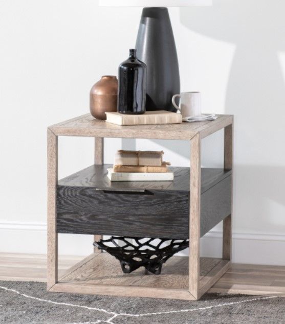 Legacy Classic Halifax Java End Table with Flax Base-1