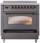 Ilve® Nostalgie II Series 36" Matte Graphite Pro Style Induction Range-3